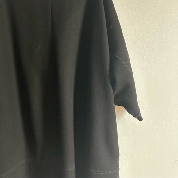 Lundstrom Sz M Wool Black Relaxed Open Front Lagenlook Jacket Coat - Picture 9 of 12